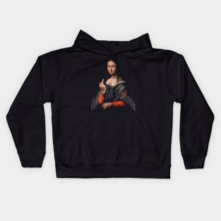 Vintage Mona Lisa Middle Finger | dont be jealous | Funny Quote Kids Hoodie